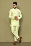 Buy_Arihant Rai Sinha_Green Cotton Blend Plain Solid Short Kurta _at_Aza_Fashions