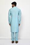 Shop_Arihant Rai Sinha_Blue Silk Plain Solid Churidar _at_Aza_Fashions