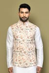 Arihant Rai Sinha_Cream Silk Embroidery Thread Floral Bundi _Online_at_Aza_Fashions