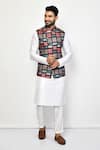 Buy_Arihant Rai Sinha_Black Linen, Cotton Embroidery Thread Bundi _at_Aza_Fashions