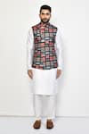 Buy_Arihant Rai Sinha_Black Linen, Cotton Embroidery Thread Bundi _Online_at_Aza_Fashions
