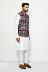 Arihant Rai Sinha_Black Linen, Cotton Embroidery Thread Bundi _at_Aza_Fashions
