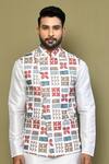 Arihant Rai Sinha White Silk, Cotton Embroidery Sleeveless Thread Work Bundi Online at Aza Fashions Arihant Rai Sinha_White Silk, Cotton Embroidery Sleeveless Thread Work Bundi_Online_at_Aza_Fashions