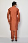 Shop_Arihant Rai Sinha_Orange Silk Plain Long Bright Kurta_at_Aza_Fashions