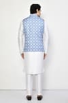 Shop Arihant Rai Sinha Blue Silk, Cotton Geometric Mandala Nehru Jacket at Aza Fashions Shop_Arihant Rai Sinha_Blue Silk, Cotton Geometric Mandala Nehru Jacket _at_Aza_Fashions