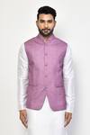 Buy Arihant Rai Sinha Purple Cotton Geometric Pattern Sleeveless Nehru Jacket Online at Aza Fashions Buy_Arihant Rai Sinha_Purple Cotton Geometric Pattern Sleeveless Nehru Jacket_Online_at_Aza_Fashions