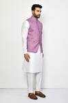 Arihant Rai Sinha Purple Cotton Geometric Pattern Sleeveless Nehru Jacket at Aza Fashions Arihant Rai Sinha_Purple Cotton Geometric Pattern Sleeveless Nehru Jacket_at_Aza_Fashions
