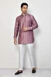 Buy_Arihant Rai Sinha_Purple Silk Solid Short Kurta _at_Aza_Fashions