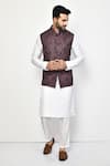 Buy_Arihant Rai Sinha_Multi Color Linen Paisley Pattern Nehru Jacket _at_Aza_Fashions