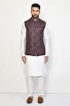 Arihant Rai Sinha_Multi Color Linen Paisley Pattern Nehru Jacket _Online_at_Aza_Fashions