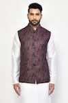 Buy_Arihant Rai Sinha_Multi Color Linen Paisley Pattern Nehru Jacket _Online_at_Aza_Fashions