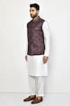 Shop_Arihant Rai Sinha_Multi Color Linen Paisley Pattern Nehru Jacket _Online_at_Aza_Fashions