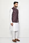 Arihant Rai Sinha_Multi Color Linen Paisley Pattern Nehru Jacket _at_Aza_Fashions