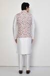 Shop_Arihant Rai Sinha_White Cotton Embroidery Floral Pattern Nehru Jacket _at_Aza_Fashions
