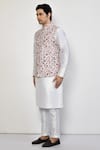 Shop_Arihant Rai Sinha_White Cotton Embroidery Floral Pattern Nehru Jacket _Online_at_Aza_Fashions