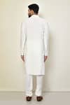Shop_Arihant Rai Sinha_White Shell And Lining Cotton Blend Plain Straight Long Kurta_at_Aza_Fashions