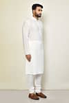 Arihant Rai Sinha_White Shell And Lining Cotton Blend Plain Straight Long Kurta_at_Aza_Fashions