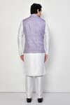 Shop_Arihant Rai Sinha_Purple Linen Self Design Broken Chevron Pattern Nehru Jacket _at_Aza_Fashions