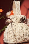 Aamli_Cream Beads Velvet Pearl Embellished Potli Bag _Online_at_Aza_Fashions