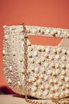 Aamli_Off White Beads Panache Pearl Embellished Bag _Online_at_Aza_Fashions