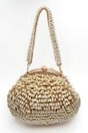 Shop_Nayaab By Sonia_Gold Pearls, Beads Treasure Embellished Clutch _at_Aza_Fashions
