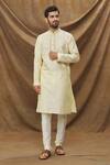 Buy Arihant Rai Sinha Cream Jacquard, Silk Embroidery Geometric Pattern Full Sleeve Kurta Online at Aza Fashions Buy_Arihant Rai Sinha_Cream Jacquard, Silk Embroidery Geometric Pattern Full Sleeve Kurta _Online_at_Aza_Fashions