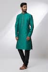 Buy_Arihant Rai Sinha_Green Jacquard, Silk, Brocade Embroidery Botanical Pattern Woven Kurta _Online_at_Aza_Fashions