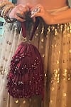 Shop_Nayaab By Sonia_Maroon Crystals Pristine Raindrops Garnet Gleam Embellished Potli _at_Aza_Fashions