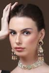 Buy_Dugran By Dugristyle_Multi Color Kundan Natural Stone Embellished Jhumkas _at_Aza_Fashions