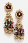 Dugran By Dugristyle_Multi Color Kundan Natural Stone Embellished Jhumkas _Online_at_Aza_Fashions