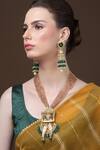 Buy_Dugran By Dugristyle_Peach Lord Vishnu Shastra Ornamented Pendant Necklace _at_Aza_Fashions