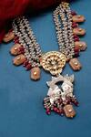 Shop_Dugran By Dugristyle_Multi Color Carved Tribal Figurine Pendant Necklace _at_Aza_Fashions