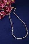 Shop_Dugran By Dugristyle_White Pearls And Stones Embellished Necklace _at_Aza_Fashions