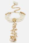 Dugran By Dugristyle_Cream Kundan Teardrop Embellished Hathphool _Online_at_Aza_Fashions