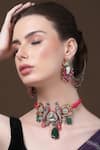 Buy_Dugran By Dugristyle_Multi Color Kundan Parrot Love Birds And Chan Embellished Choker _at_Aza_Fashions