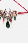 Buy_Dugran By Dugristyle_Multi Color Kundan Parrot Love Birds And Chan Embellished Choker _Online_at_Aza_Fashions