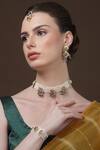 Buy_Dugran By Dugristyle_Multi Color Pearls, Rhinestones, Stones Beaded Choker Set _at_Aza_Fashions