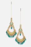 Dugran By Dugristyle_Green Pearls, Stones And Kundan Embellished Chandbalis _Online_at_Aza_Fashions
