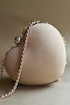 Shop_Plode_Gold Beads, Fringe Crystal Tassel Embellished Micro Heart Bag _at_Aza_Fashions