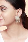 Buy_Sangeeta Boochra_Silver Plated Tribal Square Shaped Earrings _at_Aza_Fashions