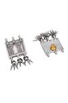 Buy_Sangeeta Boochra_Silver Plated Tribal Square Shaped Earrings _Online_at_Aza_Fashions