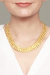 Buy_Sangeeta Boochra_Gold Plated Plain Hina Tribal Layered Necklace _at_Aza_Fashions