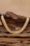 Shop_Sangeeta Boochra_Gold Plated Plain Hina Tribal Layered Necklace _at_Aza_Fashions