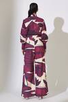 Shop_Koai_Pink Cotton, Poplin Blossom Pattern Pant _at_Aza_Fashions