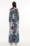 Shop_KoAi_White Muslin Cotton Silk Floral Blossom Pattern Pant _at_Aza_Fashions