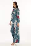 KoAi_White Muslin Cotton Silk Floral Blossom Pattern Pant _Online_at_Aza_Fashions