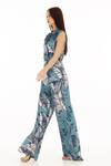 Shop_KoAi_Blue Muslin Cotton Silk Floral Band Collar Botanic Pattern Jumpsuit _Online_at_Aza_Fashions