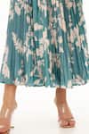 Buy_Koai_Blue Muslin, Cotton, Silk Embroidery Botanic Pattern Textured Skirt _Online_at_Aza_Fashions