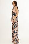 Buy_Koai_Pink Muslin, Cotton, Silk Bandeau Neck Foliage Pattern Jumpsuit _Online_at_Aza_Fashions