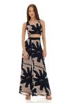 KoAi_Off White Chiffon Printed Floral Pattern Flared Pant _at_Aza_Fashions